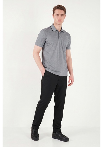 Buratti Pamuklu Regular Fit Göğüs Cepli Düğmeli Polo T Shirt Erkek Polo T Shirt 4565001 Koyu Siyah