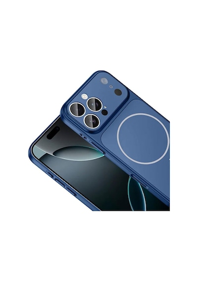 Apple iPhone 16 Uyumlu Ag Glass Koruyucu Kılıf 17 Pro Max Görünümlü Lacivert
