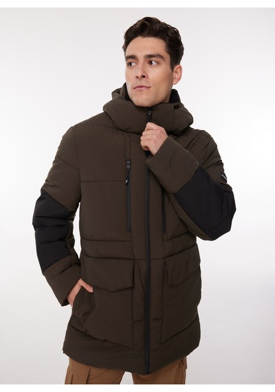 Discovery Expedition Açık Haki Erkek Kapüşon Yaka Relaxed Fit Blok Desenli Kaban D3wm-kbn2 Discovery Expedition Açık Haki Erkek Kapüşon Yaka Relaxed Fit Blok Desenli Kaban D3wm-kbn2