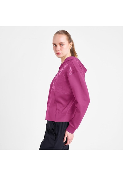 Lescon Kadın Fermuarlı Kapüşonlu Sweatshirt 25n-2125 Mürdüm