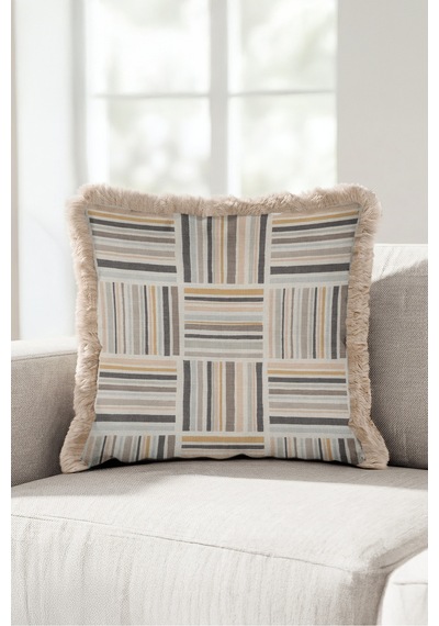 Çizgili Geometrik Saçaklı Yastık Kılıfı - Patchwork Bohem Vizon Gri Krem Püsküllü Kırlent Kılıfı Sessiz Atlas Halo Çizgili Geometrik Saçaklı Yastık Kılıfı - Patchwork Bohem Vizon Gri Krem Püsküllü Kırlent Kılıfı Sessiz Atlas Halo