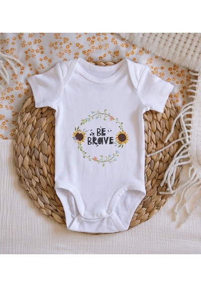 Bitmeyenkartus Bk Kids Be Brave Tasarımlı Bebek Body Zıbın - Model 2 Çok Renkli