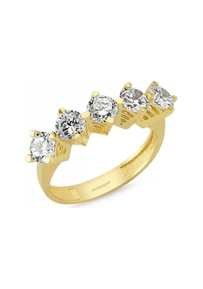 Altın 5 Taş Yüzük Swarovski Taşlı 285795535