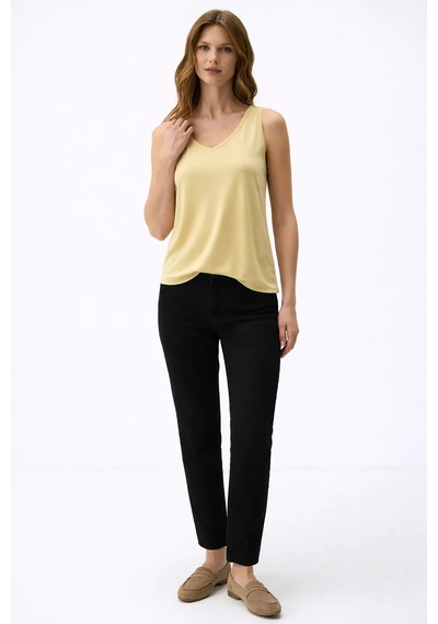 Fashion Friends V Yaka Kadın Atlet 26y0399k1 Sarı