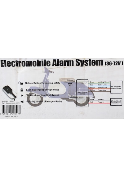 E Bike Alarm Elektrikli Bisiklet Alarm Seti Teker Kitlemeli Model (537220065)