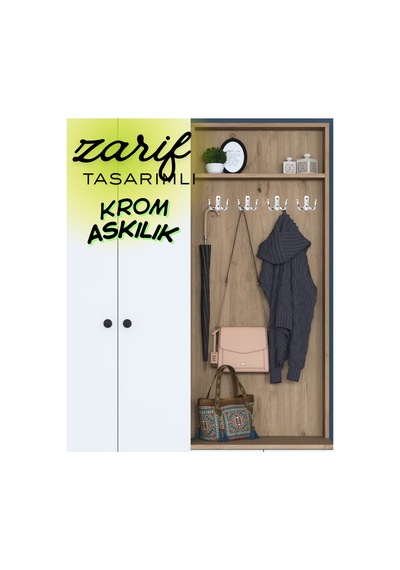 Classy Krom Metal Askı Portmanto Ve Vestiyer Duvar Dolap Elbise Askısı Mobilya Kapı Askılığı Askılık Krom Krom