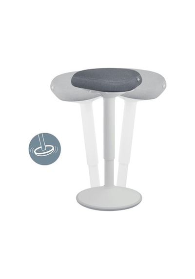 Leitz Ergo Active A Konforlu Oturaklı Sit Standing Açık Gri Tabure - Kod:65450085 Gri - Gümüş