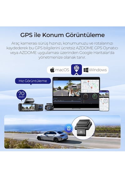 Azdome M550h 3 Kameralı 4k+2k+1k Çift Starvıs 2 Araç Kamerası