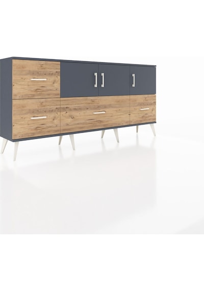 Arges Konsol 4 Raflı 4 Çekmeceli 3 Kapaklı 176x30x83 Antrasit-antrasit/çam Antrasit/çam Arges Konsol 4 Raflı 4 Çekmeceli 3 Kapaklı 176x30x83 Antrasit-antrasit/çam Antrasit/çam
