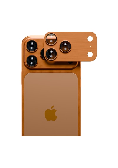 Apple iPhone Uyumlu 17 Pro Max İçin Ipg Prolens Tam Kamera Lens Koruma, Çerçeveli Tek Gövde Kamera Lens Koruması Turuncu Kozmik Turuncu