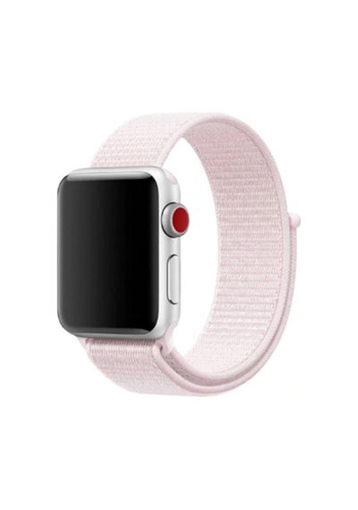 Watch 3 Series 38mm Kordon Spor Loop Silikon Hasır Örgü Light Pink Kordon Kayış Uyumlu