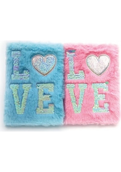 Love Tasarımlı Peluş Hatıra Defteri