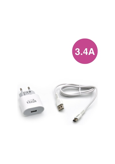 Novka NVK11 Type-C Usb Girişli 3.4 A Şarj Cihazı
