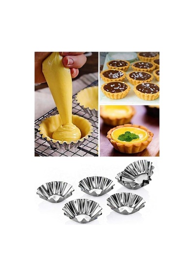6 Lı Çelik Tartolet Kek & Kurabiye Kalıbı Metal Metalik Diğer