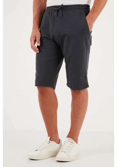 Buratti Pamuklu Regular Fit Normal Bel Belden Bağlamalı Erkek Short 5908021 Antrasit