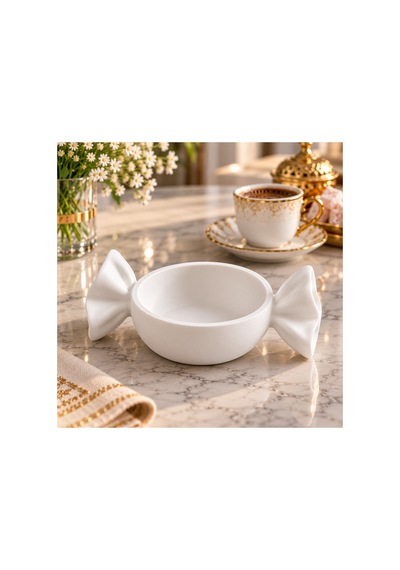 6'lı Şekerleme Desenli Lokumluk Seti Dekoratif Kahve Yanı Şekerlik, Modern Sunumluk Ve Hediyelik Beyaz - 942547956 Beyaz