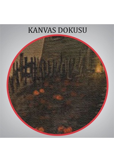 Es10 Korku Evi Cadılar Bayramı Dekoru, Cadılar Bayramı Partisi Kanvas Tablo-5248 (50 x 70)