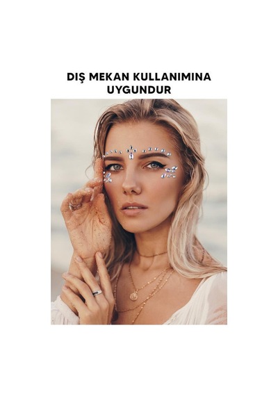Makyaj Setleri Gümüş Taşlı Makyaj Yüz Süsü