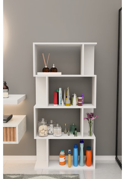 Scala 4 Raflı Banyo Dolabı Banyo Rafı Çok Amaçlı Dolap-beyaz Beyaz