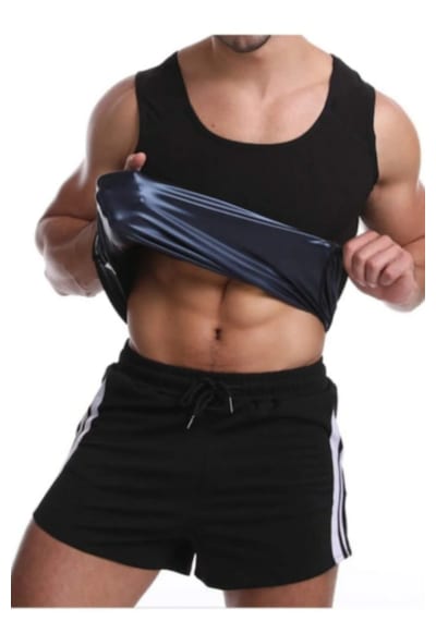 Fitform Giyim Sauna Etkili Termal Atlet - Özel Polymer Kumaş Terleten Sıkılaştırıcı Atlet Korse Siyah - Gri