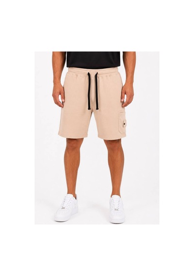 Hzr Wear Erkek Pamuklu Cepli Regular Fit Beli Bağcıklı Komando Cepli Şort Açık Bej