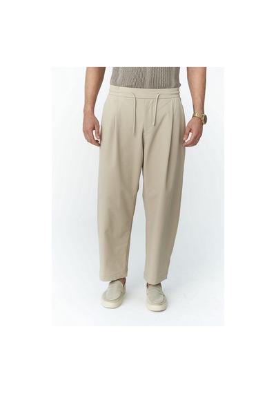 Mai Collection Mai Studios Co. Kenway Bağcık Detaylı Bej Erkek Pantolon Bej