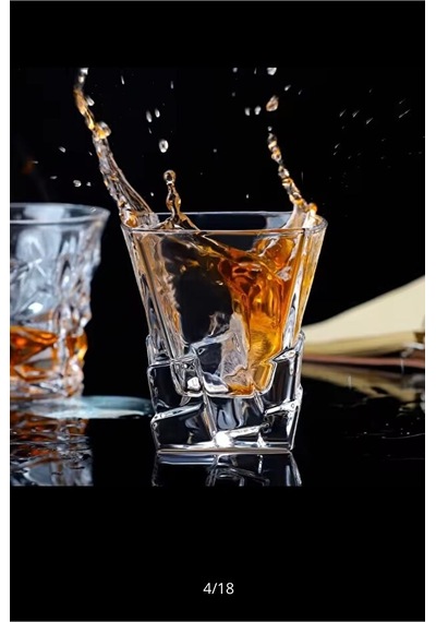 2 Adet Premium Kristal Kesim Viski Bardağı - 300 Ml El Yapımı Bourbon Ve Kokteyl Kadehi Şeffaf