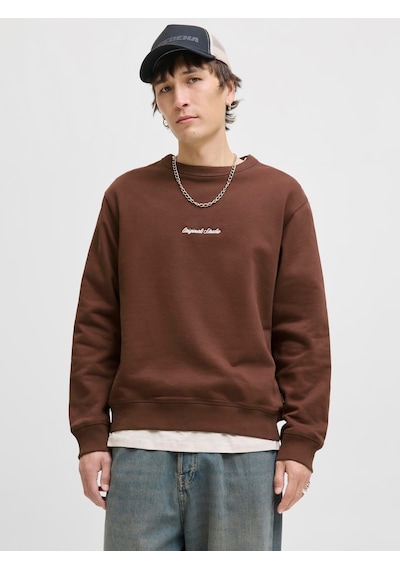 Jack & Jones Jornorrebro Emb Sweat Crew Noos Deep Mahogany Deep Mahogany