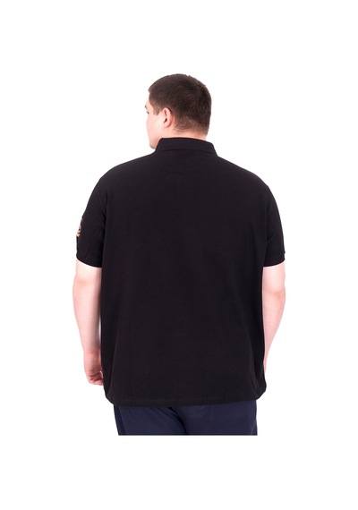 Mode Xl Büyük Beden Erkek T-shirt Pike Polo Yaka U25306 Siyah Siyah