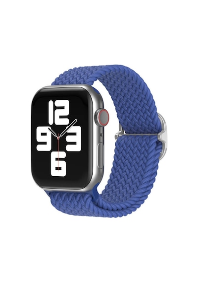 Wozlo Apple Uyumlu  Watch 1 2 3 4 5 6 7 8 Se Ultra Solo Loop Esnek Örgü Tokalı Kordon 42/44/45/49mm - Mavi