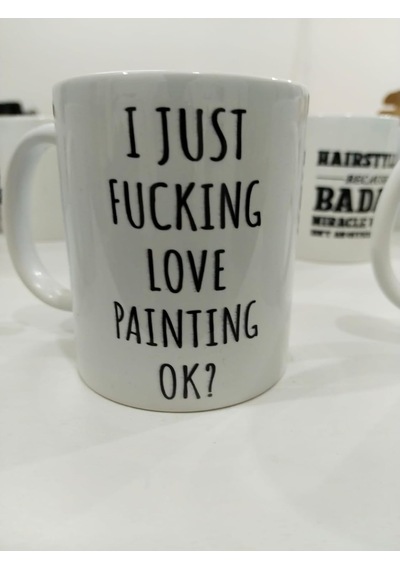 I Just Love Painting Ok Kupa - Ressam Tutkusu Komik Seramik Bardak Sanatçı Hediyesi 325ml Beyaz - Çok Renkli I Just Love Painting Ok Kupa - Ressam Tutkusu Komik Seramik Bardak Sanatçı Hediyesi 325ml Beyaz - Çok Renkli