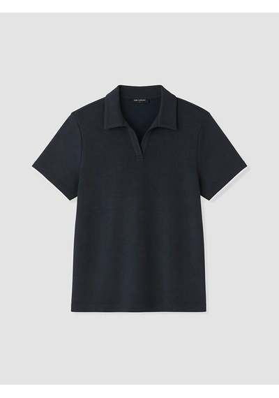 Lcw Comfort Lacivert Polo Yaka Soft Touch Kadın Tişört