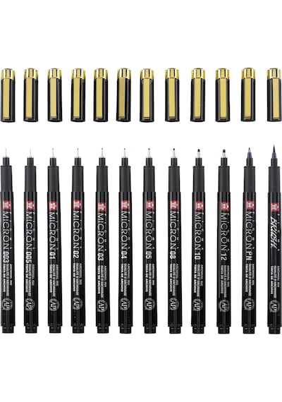 Sakura Pigma Micron Black&Gold Edition Teknik Çizim Kalemi Seti N11.639