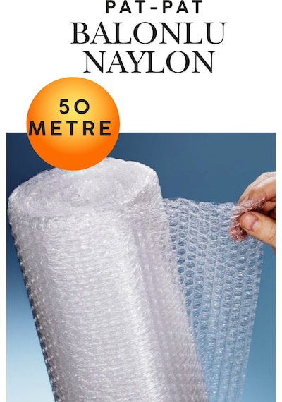 Kalın Balonlu Naylon Patpat Rulo 100cm X 50mt Çift Katlı Pıtpıt Ambalaj Paketleme Malzemeleri Ev Taşıma Eşya Koruma Kargo Ambalajı Kırılacak Eşya Paketleme Naylonu Havalı Koruyucu Rulo Naylon