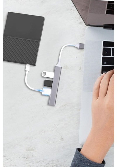 All 4 In 1 Notebook To Usb 3.0 Hub Adaptör Çevirici Dönüştürücü Çoğaltıcı