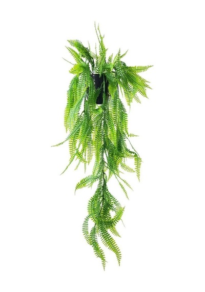 Yapay Çiçek Siyah Saksıda Sarkan Çiçek Boston Fern