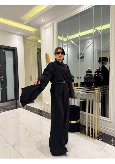 Veraura Lifestyle Kadın Uzun Kollu Şal Detaylı Bluz Ve Pantolon Ikili Takım Kemer Dahil Değil Siyah Veraura Lifestyle Kadın Uzun Kollu Şal Detaylı Bluz Ve Pantolon Ikili Takım Kemer Dahil Değil Siyah