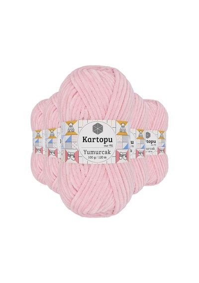 Kartopu 5 Adet Yumurcak Kadife El Örgü Ipi Bebe Pembe K768 769762393451