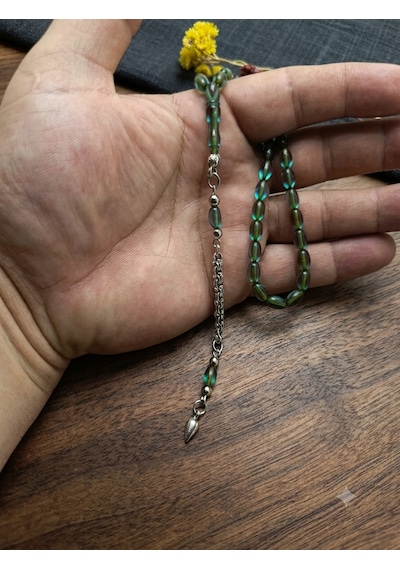 Özel Ölçü Bilek Boy Ateş Kehribar Tesbih Haki