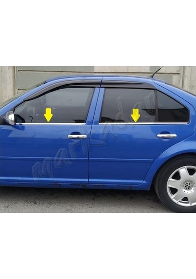 Markadan Vw Bora Krom Cam Çıtası 1998-2004 4 Parça Paslanmaz   Çeli