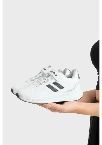 Tonny Black Eva Taban Yanı Şeritli File Detaylı Cırtlı Çocuk Unisex Beyaz Siyah Spor Ayakkabı Tbtmkd035 Beyaz Siyah