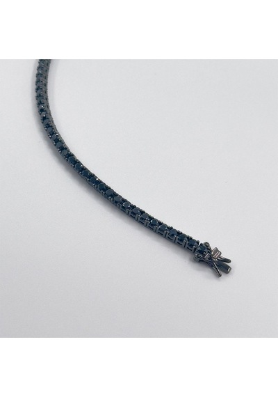 Onix Taşlı Siyah Rodajlı Su Yolu Gümüş Bileklik - 3mm - Lvrblk06 Siyah