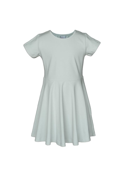 Lovetti Duman Gri Kız Çocuk Düz Basic Kısa Kol Elbise 9560G034 Gri