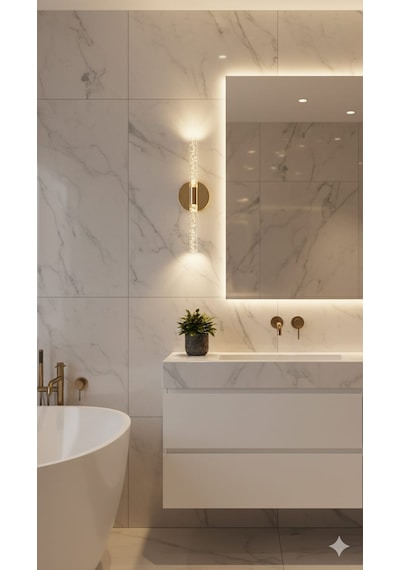 Bhbackhome Bubbleflux Şık Tasarım Modern Ledli Aplik 40 Cm Pilli Gold