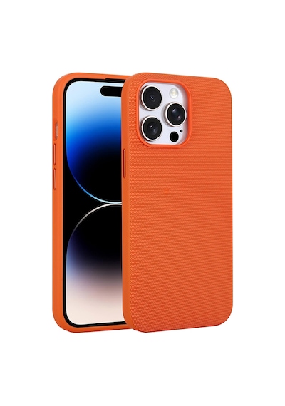 Teleplus İphone 14 Pro Max Kılıf M-safe Uyumlu Miami Kumaş Tasarım Kapak Turuncu