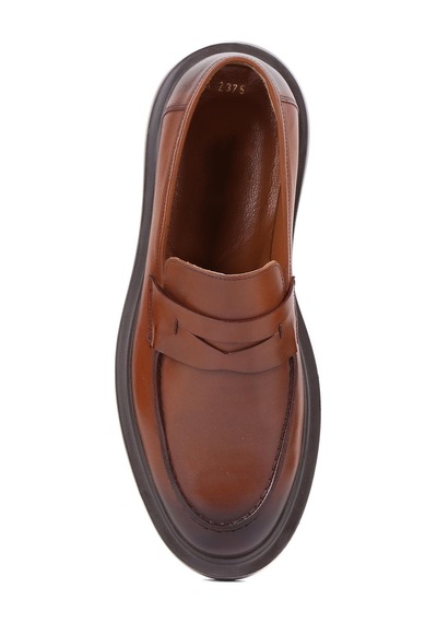 Shoetyle - Taba Deri Bağcıksız Erkek Klasik Ayakkabı 250-2375-862-taba