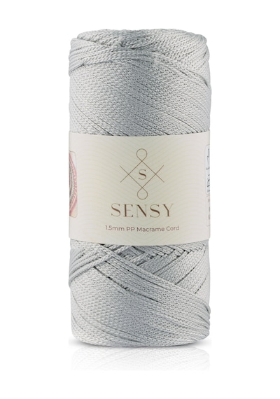 1.5 Mm - 100 Gr Polyester Makrome Ipi Açık Gri 150 M Polyester Makrome Ip Supla Ip Ve Çanta Ipliği