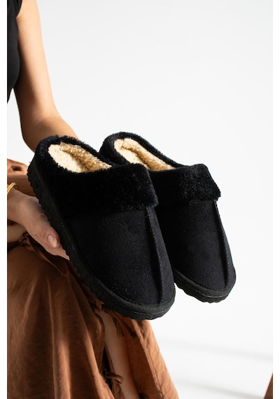 Unisex Peluşlu Ev Terliği Siyah