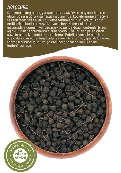 Yörem Afyon Ordu Yöresinden Doğal Arınma Ve Denge Desteği Acı Çehre, Ak Diken Tohumu Rhamnus Cathartica 20gr