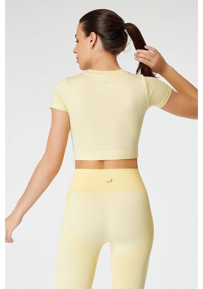 Jerf Captiva Yumuşak Dokulu & Esnek Crop Top Sarı